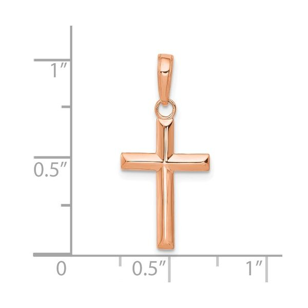 14K Rose Gold Small Cross Pendant Image 2 Conti Jewelers Endwell, NY