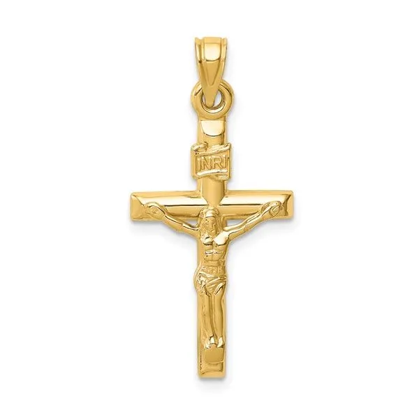 14k Yellow Gold Hollow Crucifix Pendant Conti Jewelers Endwell, NY