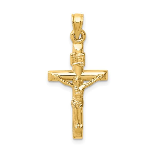 14k Yellow Gold Hollow Crucifix Pendant Conti Jewelers Endwell, NY