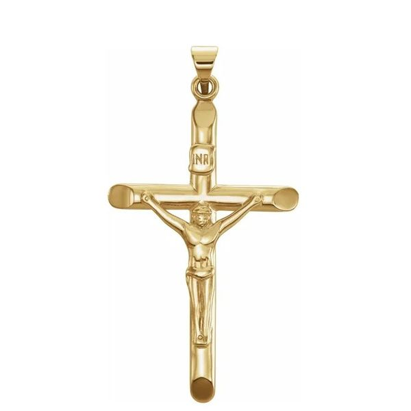 Men's Crucifix Pendant in 14k Yellow Gold Conti Jewelers Endwell, NY