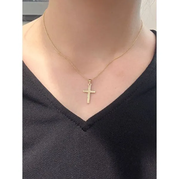 Polished Cross Pendant in 14k Yellow Gold (17x11.5mm) Image 2 Conti Jewelers Endwell, NY