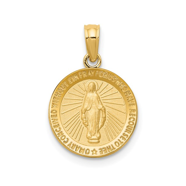 19mm Miraculous Medal Pendant in 14k Yellow Gold Conti Jewelers Endwell, NY