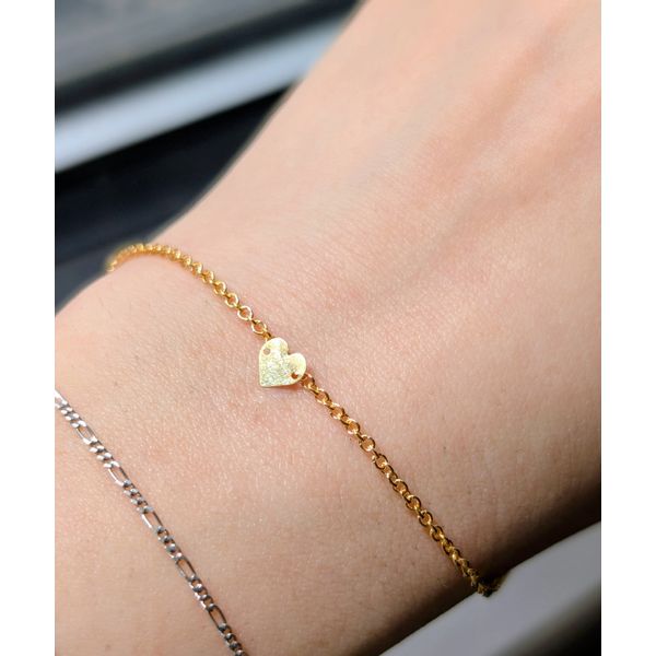 14k Yellow Gold 0.02dwt Heart Charm Link Image 2 Conti Jewelers Endwell, NY