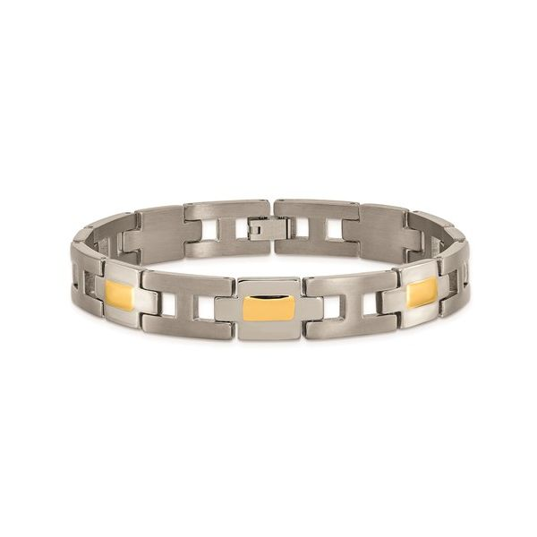 Titanium Yellow IP-Plated 9in Men's Bracelet Image 3 Conti Jewelers Endwell, NY