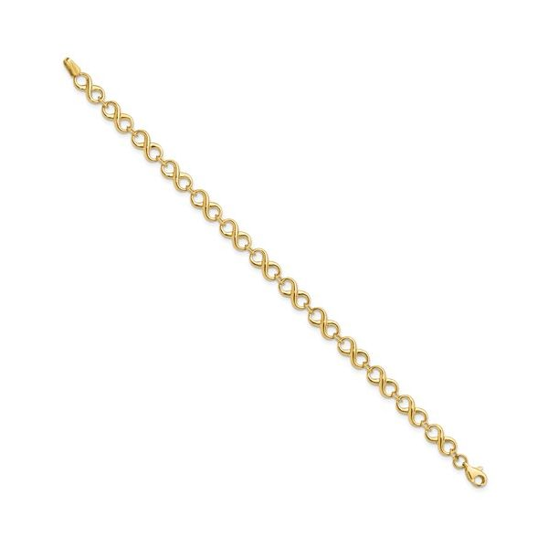 Polished Infinity Bracelet in 14k Yellow Gold Image 2 Conti Jewelers Endwell, NY