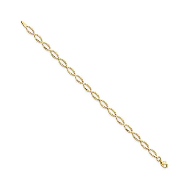 Polished and D/C Bracelet in 14k Yellow Gold Image 2 Conti Jewelers Endwell, NY