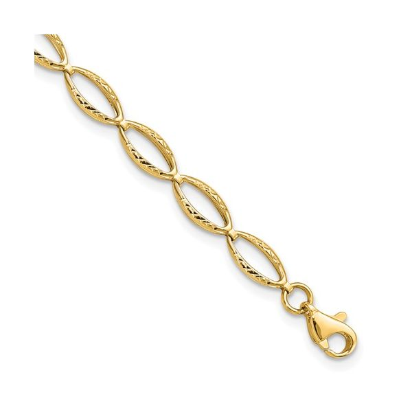 Polished and D/C Bracelet in 14k Yellow Gold Conti Jewelers Endwell, NY