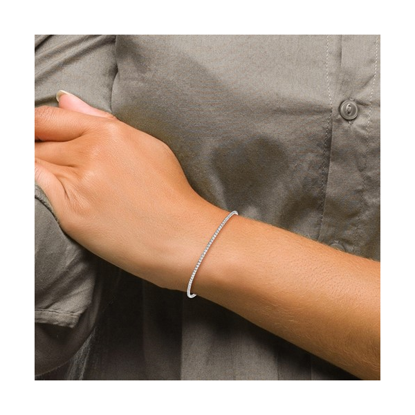 14k White Gold 2.5mm Beaded Bracelet Image 2 Conti Jewelers Endwell, NY