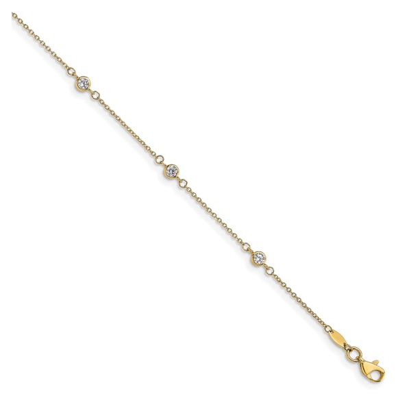 14k CZ Polished Anklet Conti Jewelers Endwell, NY