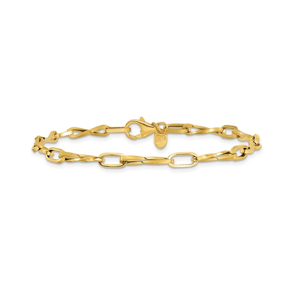 Fancy Twisted Link Bracelet in 14k Yellow Gold Image 3 Conti Jewelers Endwell, NY