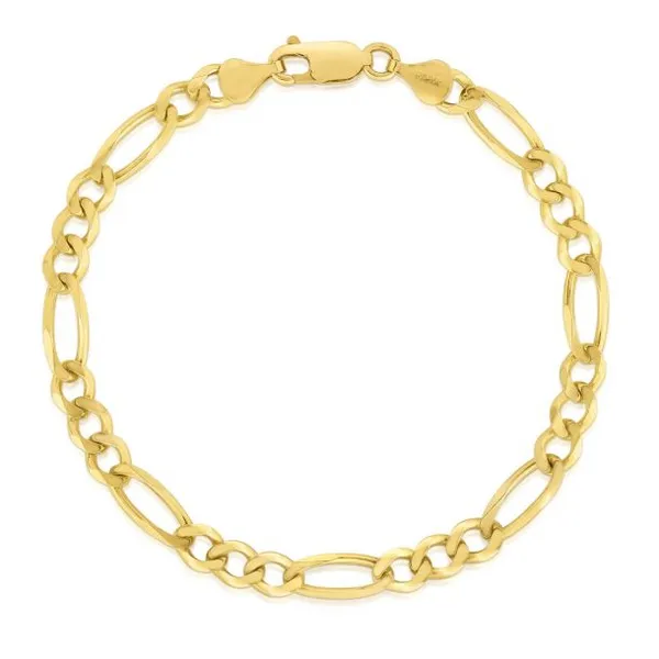 Men's Solid Figaro Chain Bracelet in 14k Yellow Gold (5.0mm) Conti Jewelers Endwell, NY