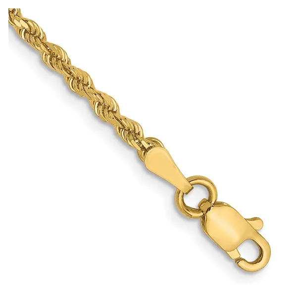 2mm Diamond Cut Rope Chain in 14k Yellow Gold