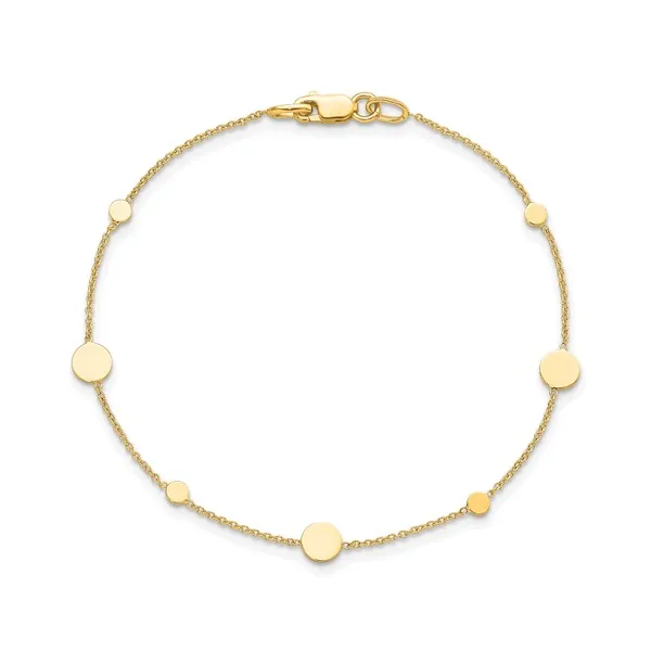 Polished Disc Bracelet in 14k Yellow Gold Image 2 Conti Jewelers Endwell, NY