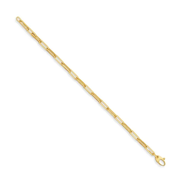 Paperclip Chain Bracelet in 14k Yellow Gold, 8