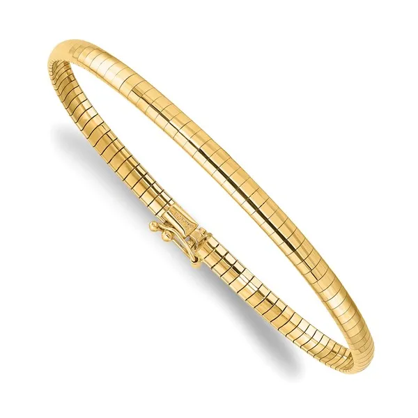 4mm Domed Omega Bracelet in 14k Yellow Gold Image 2 Conti Jewelers Endwell, NY