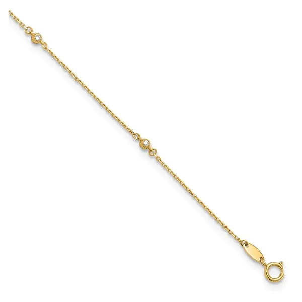 Cubic Zirconia Station Anklet in 14k Yellow Gold Conti Jewelers Endwell, NY