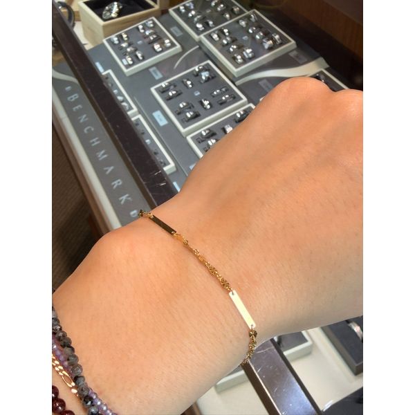 14k YG Diamond Cut Link Bracelet 7in Image 2 Conti Jewelers Endwell, NY