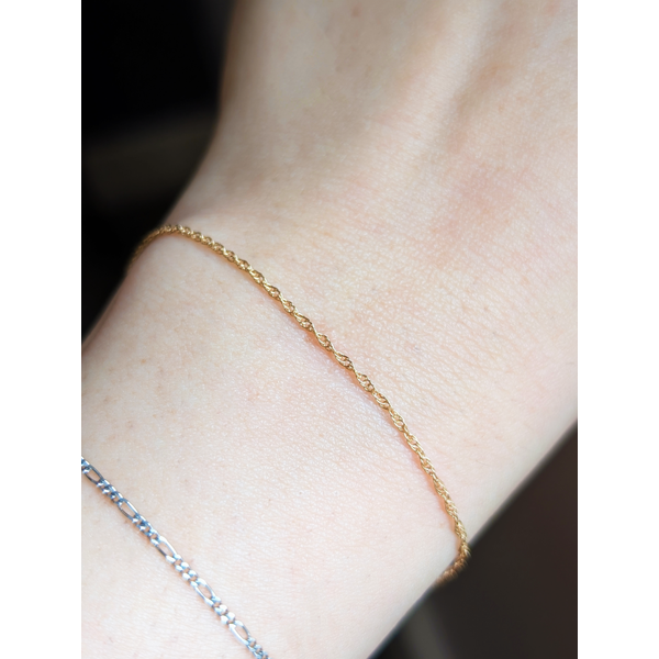 14K Yellow Gold 7 inch .8mm Light Baby Rope with Spring Ring Clasp Chain Image 2 Conti Jewelers Endwell, NY