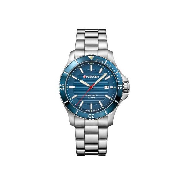 Wenger Seaforce Quartz Blue Dial Stainless Steel Bracelet Strap Men’s Watch Conti Jewelers Endwell, NY