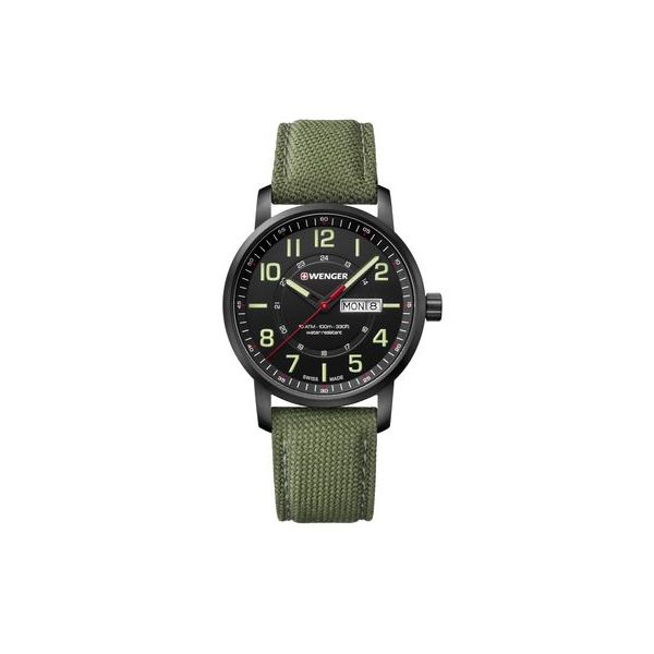 Attitude in Black with Army Green Nylon & Leather Strap Conti Jewelers Endwell, NY