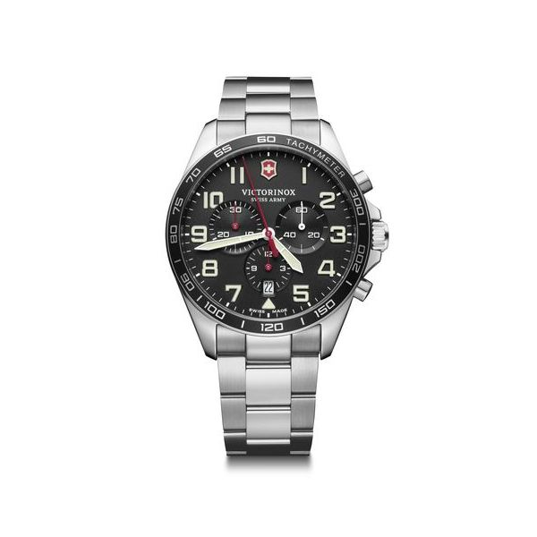 Fieldforce Chrono in Black with Stainless Steel Bracelet Conti Jewelers Endwell, NY