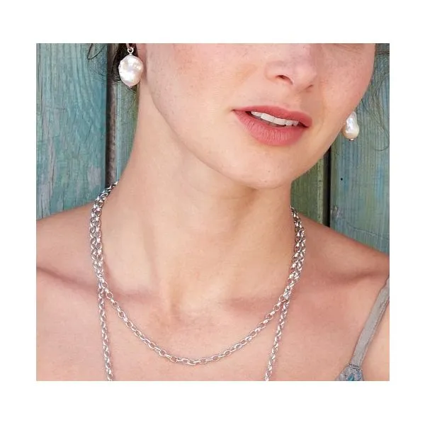 Revival Rolo Oval Link Chain Necklace in Sterling Silver – 18