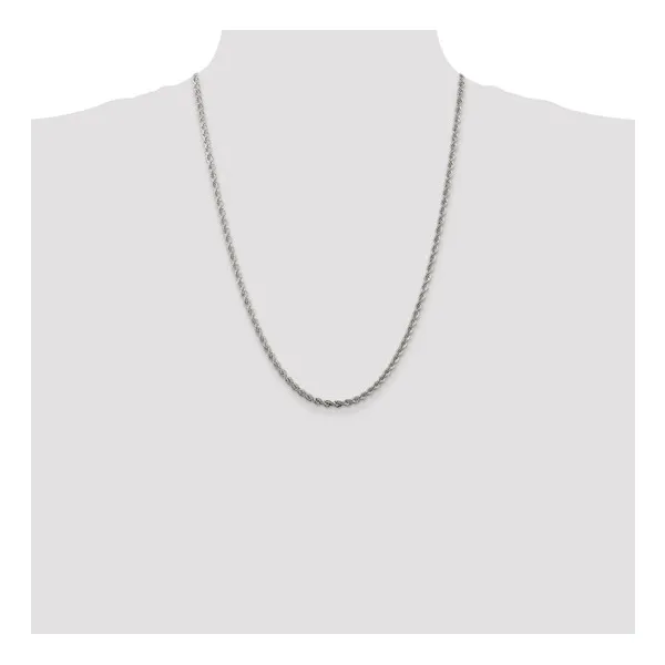 3mm Solid Rope Chain in Sterling Silver, 24
