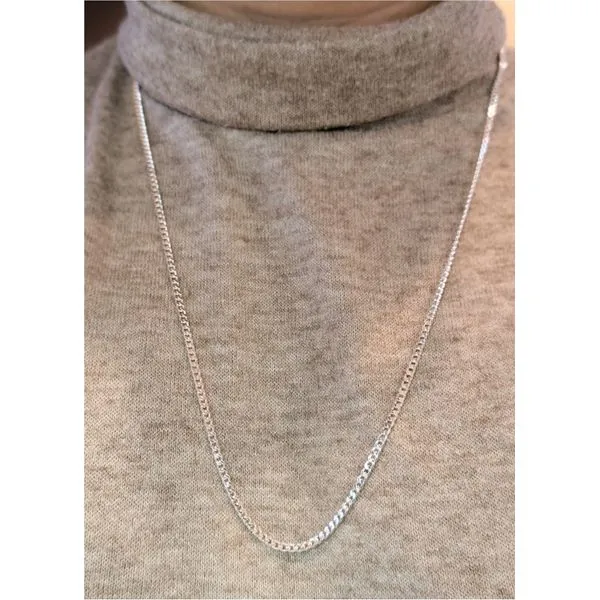 Curb Chain w/lobster claw in Sterling Silver 26