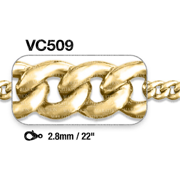 2.8mm Curb Chain Necklace in 14k Yellow Gold Fill, 22