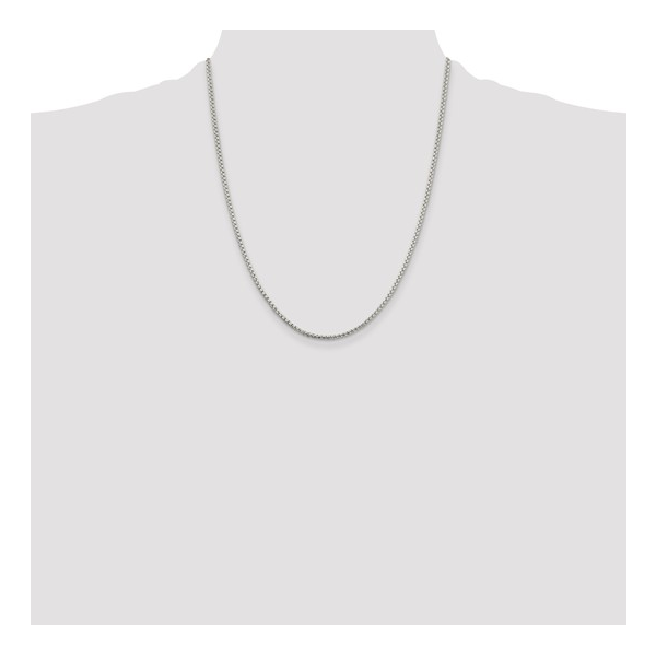 2mm Box Chain in Sterling Silver, 22