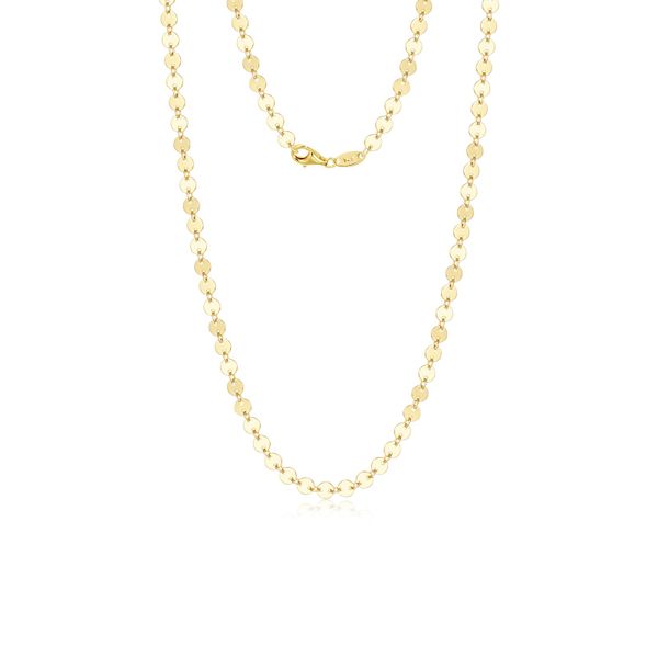 Mirror Disc Chain in Sterling Silver and Yellow Gold 18