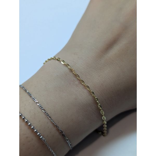 Small Lucy Chain Bracelet in Sterling Silver Yellow Gold Image 2 Conti Jewelers Endwell, NY