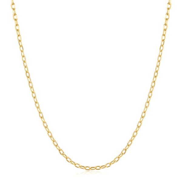 Rectangle Link Chain Necklace in Yellow Gold Conti Jewelers Endwell, NY
