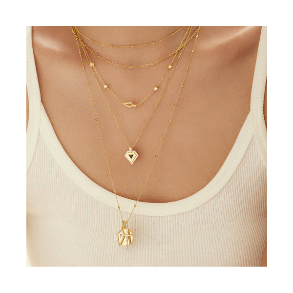 Rectangle Link Chain Necklace in Yellow Gold Image 2 Conti Jewelers Endwell, NY