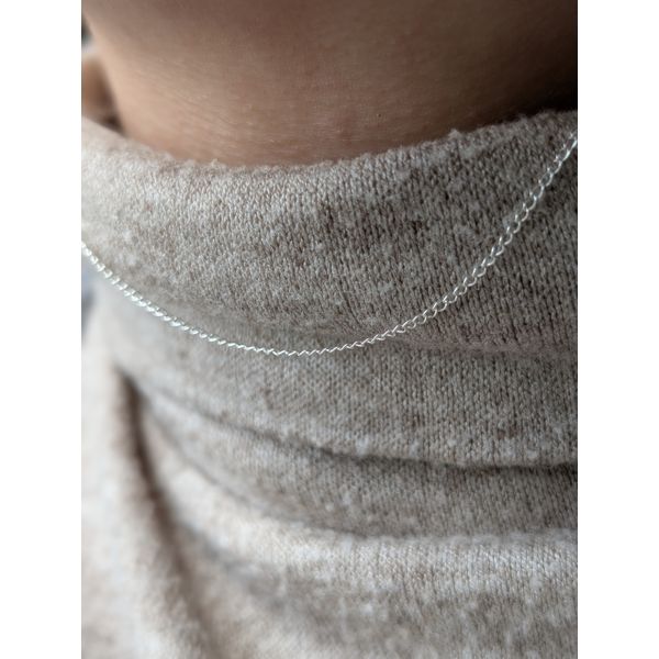 1mm Sterling Silver Curb Chain Necklace – 16 Inches Image 2 Conti Jewelers Endwell, NY