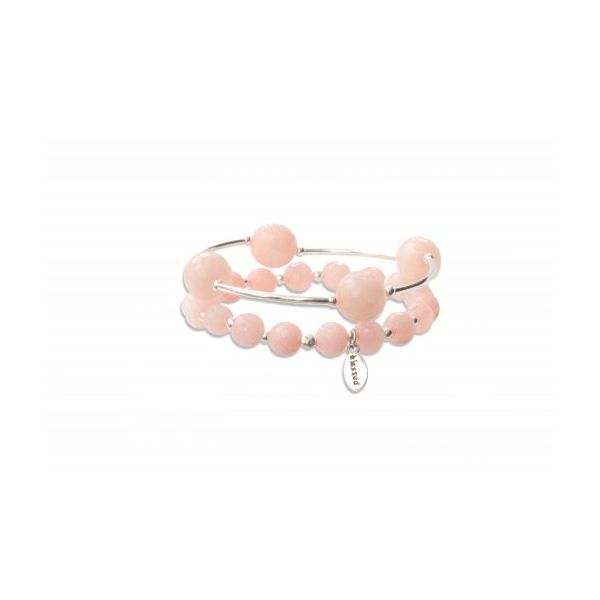 Faceted Rose Water Jade Blessing Bracelet Image 3 Conti Jewelers Endwell, NY