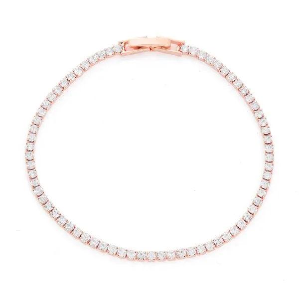 Crystal Tennis Bracelet in Rose Gold Conti Jewelers Endwell, NY