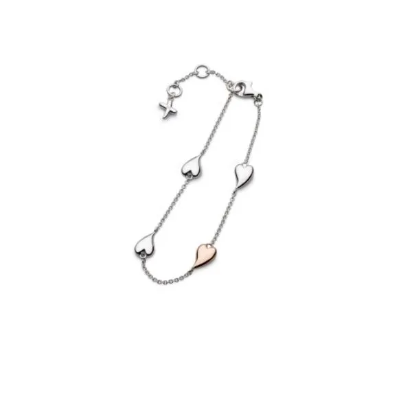 Desire Kiss Blush Heart Station Bracelet Image 2 Conti Jewelers Endwell, NY