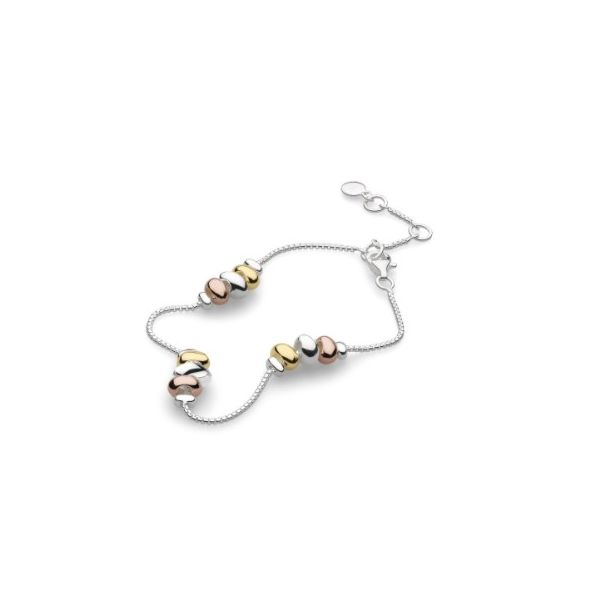 Coast Tumble Trio Station Gold, Rose Gold Plate Bracelet Conti Jewelers Endwell, NY