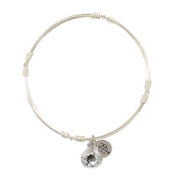 April Birthstone Bangle Stacker in Silver Conti Jewelers Endwell, NY