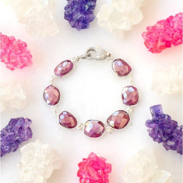 Ruby Moonstone Rock Candy Bracelet in Silver Image 2 Conti Jewelers Endwell, NY