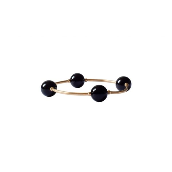 Onyx Blessing Bracelet with Gold Links Conti Jewelers Endwell, NY
