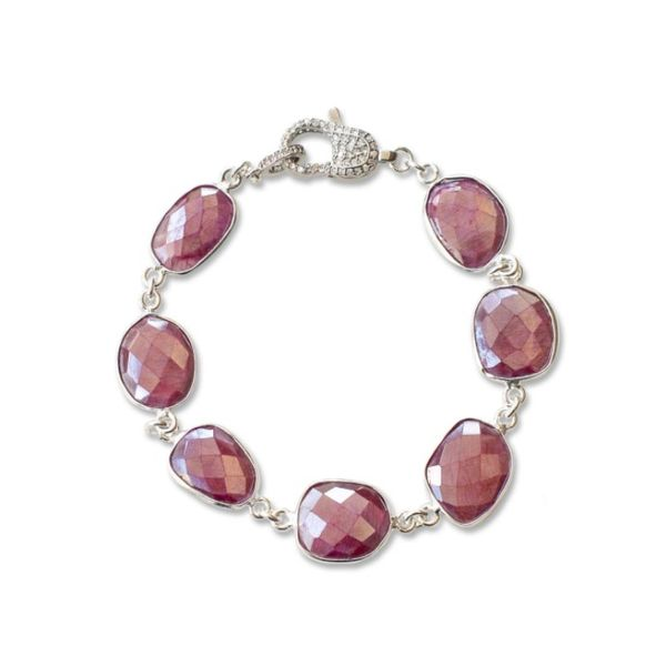 Ruby Moonstone Rock Candy Bracelet in Silver Conti Jewelers Endwell, NY
