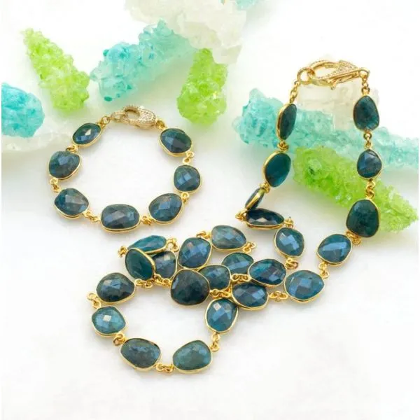 Apatite Rock Candy Bracelet in Gold Image 3 Conti Jewelers Endwell, NY