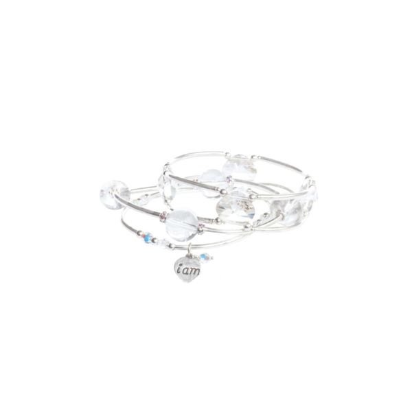 Clear Crystal Intentional Bracelet in Sterling Silver Image 2 Conti Jewelers Endwell, NY