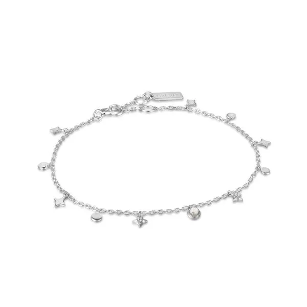 Silver Star Mother of Pearl Drop Anklet Conti Jewelers Endwell, NY