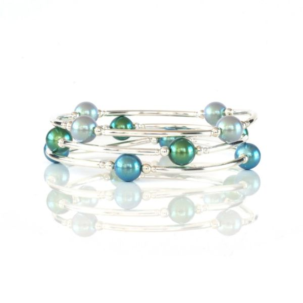 Smaller Bead Shimmer Green Pearl Blessing Bracelet Image 2 Conti Jewelers Endwell, NY