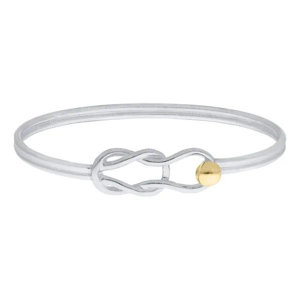 Knot & Loop Bangle Bracelet in Silver & Gold Conti Jewelers Endwell, NY