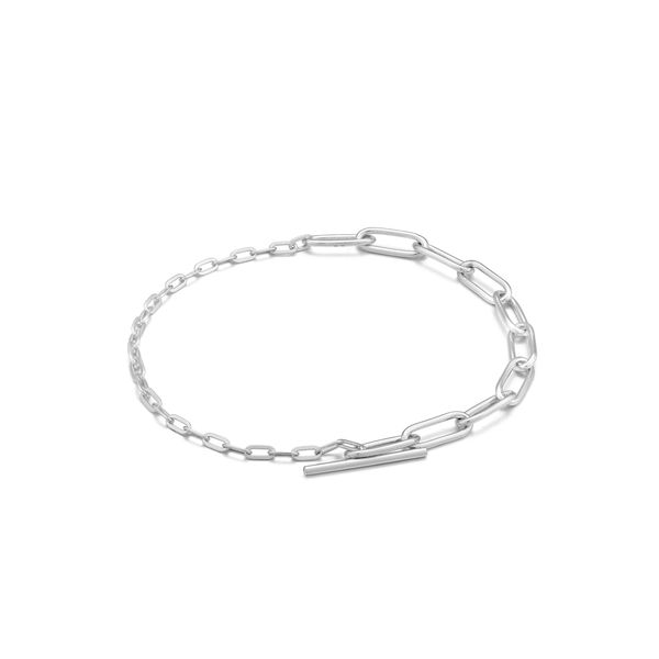 Silver Mixed Link T-bar Bracelet Conti Jewelers Endwell, NY