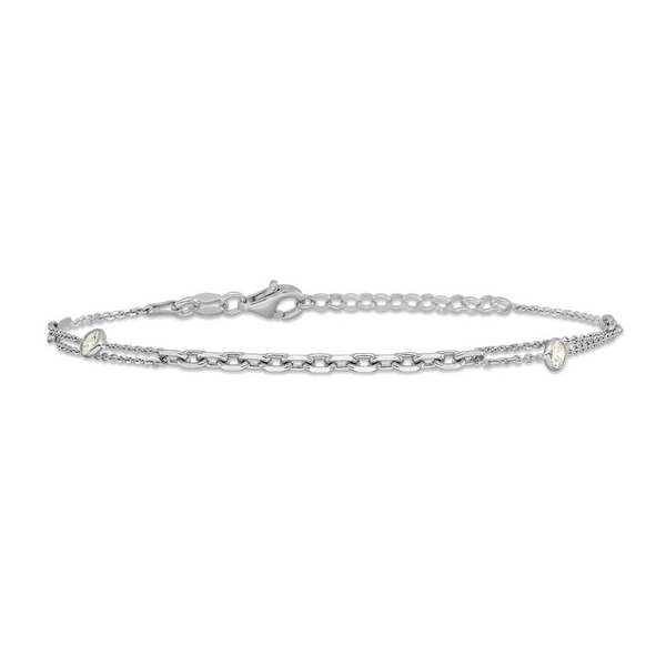 Sterling Silver Cubic Zirconia Station Bracelet Image 2 Conti Jewelers Endwell, NY